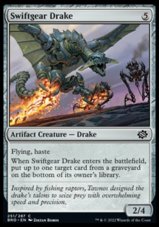 (251) Magic The Gathering The Brothers' War Single: Swiftgear Drake Holo Common