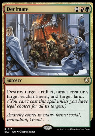 (251) Magic The Gathering Commander: Bloomburrow Single: Decimate  Rare