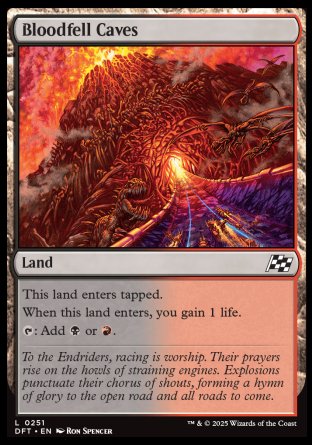 (251) Magic The Gathering Aetherdrift Single: Bloodfell Caves Holo Common