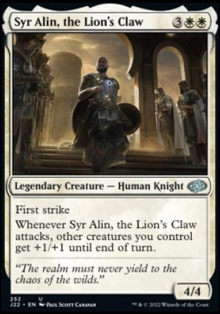 (252) Magic The Gathering Jumpstart 2022 Single: Syr Alin, the Lion's Claw  Uncommon