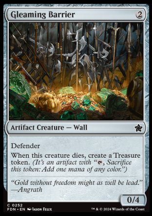 (252) Magic The Gathering Magic: The Gathering Foundations Single: Gleaming Barrier Holo Common