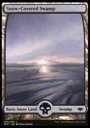 (252/254) Magic The Gathering Modern Horizons Single: Snow-Covered Swamp  Land