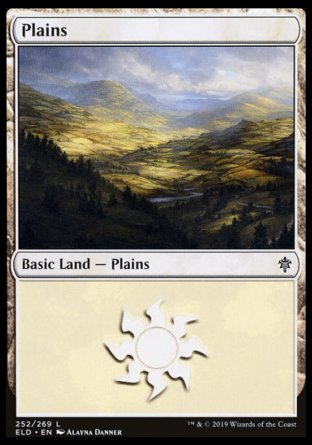 (252/269) Magic The Gathering Throne of Eldraine Single: Plains (V.3) Holo Land