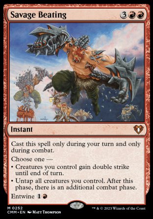 (252) Magic The Gathering Commander Masters Single: Savage Beating Holo Mythic