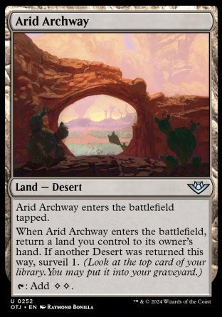 (252) Magic The Gathering Outlaws of Thunder Junction Single: Arid Archway  Holo Uncommon
