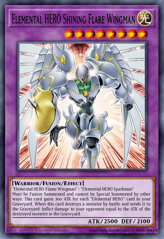 (020) YuGiOh TCG HAC1: Hidden Arsenal: Chapter 1 Single: Elemental HERO Shining Flare Wingman (V.2 - Parallel Rare)  Parallel Rare