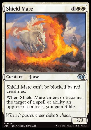 (253) Magic The Gathering Foundations Jumpstart Single: Shield Mare  Uncommon