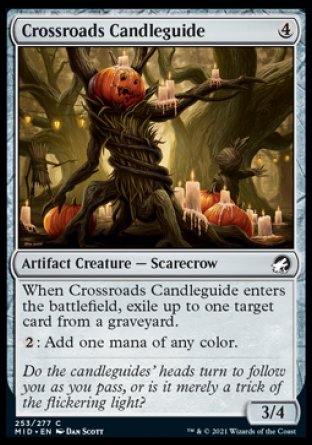 (253) Magic The Gathering Innistrad: Midnight Hunt Single: Crossroads Candleguide Holo Common