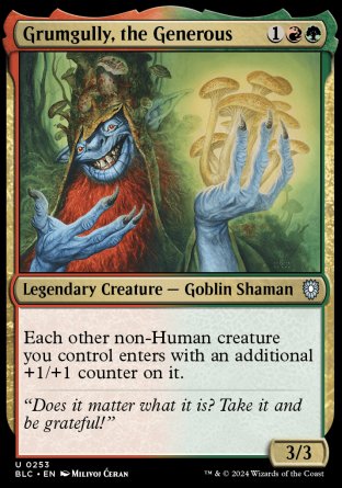 (253) Magic The Gathering Commander: Bloomburrow Single: Grumgully, the Generous  Uncommon