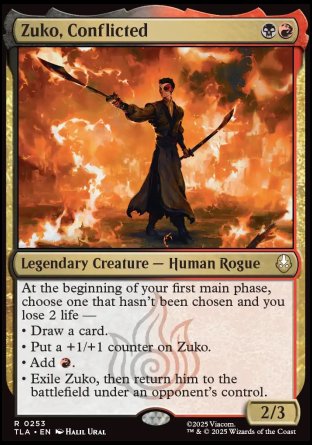 (253) Magic The Gathering Magic: The Gathering | Avatar: The Last Airbender: Promos Single: Zuko, Conflicted Holo Rare