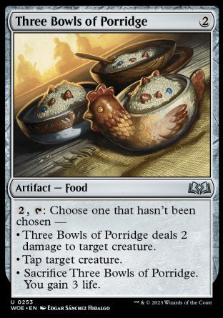 (253) Magic The Gathering Wilds of Eldraine Single: Three Bowls of Porridge  Uncommon