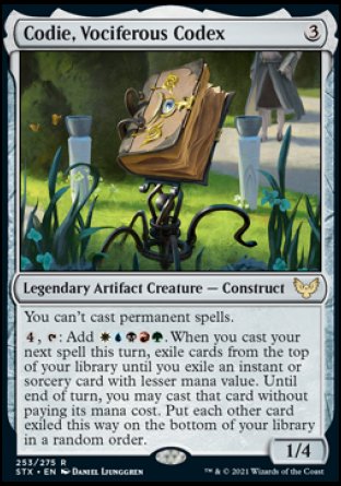 (253) Magic The Gathering Strixhaven: School of Mages Single: Codie, Vociferous Codex  Rare