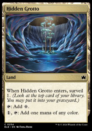 (254) Magic The Gathering Bloomburrow Single: Hidden Grotto Holo Common