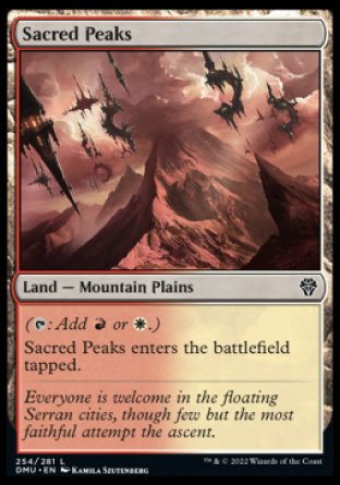 (254) Magic The Gathering Dominaria United Single: Sacred Peaks Holo Common