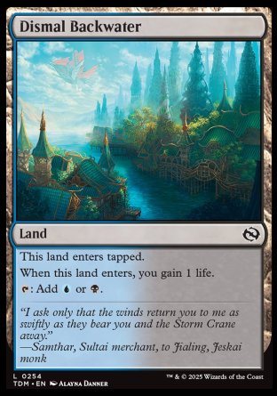 (254) Magic The Gathering Tarkir: Dragonstorm Single: Dismal Backwater Holo Common