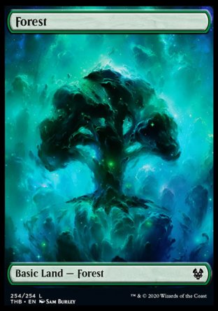 (254/254) Magic The Gathering Theros Beyond Death Single: Forest Holo Land