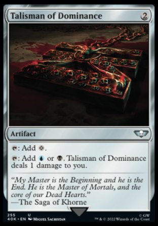 (255) Magic The Gathering Universes Beyond: Warhammer 40000 Single: Talisman of Dominance (V.2)  Uncommon