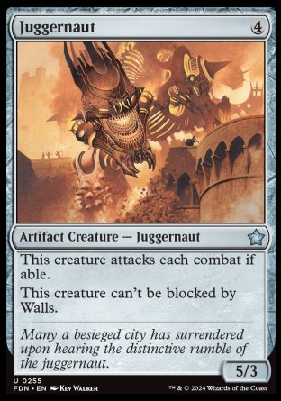 (255) Magic The Gathering Magic: The Gathering Foundations Single: Juggernaut  Uncommon