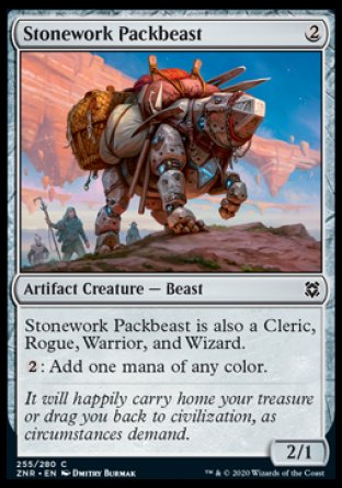 (255/280) Magic The Gathering Zendikar Rising Single: Stonework Packbeast Holo Common