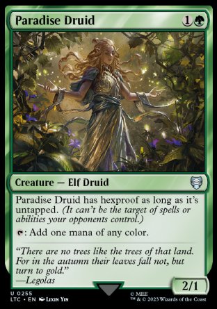 (255) Magic The Gathering Commander: The Lord of the Rings: Tales of Middle-earth Single: Paradise Druid  Uncommon