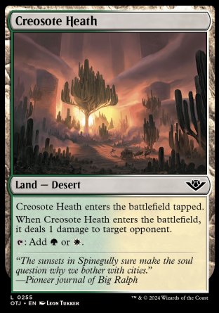 (255) Magic The Gathering Outlaws of Thunder Junction Single: Creosote Heath  Land