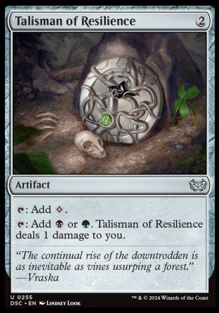 (255) Magic The Gathering Commander: Duskmourn: House of Horror Single: Talisman of Resilience  Uncommon