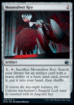 (255) Magic The Gathering Innistrad: Midnight Hunt Single: Moonsilver Key Holo Uncommon