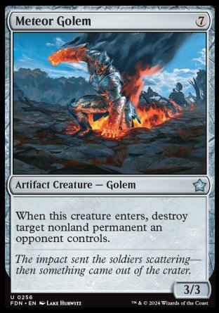 (256) Magic The Gathering Magic: The Gathering Foundations Single: Meteor Golem Holo Uncommon