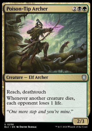 (256) Magic The Gathering Commander: Bloomburrow Single: Poison-Tip Archer  Uncommon