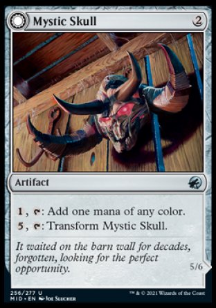 (256) Magic The Gathering Innistrad: Midnight Hunt Single: Mystic Skull // Mystic Monstrosity  Uncommon
