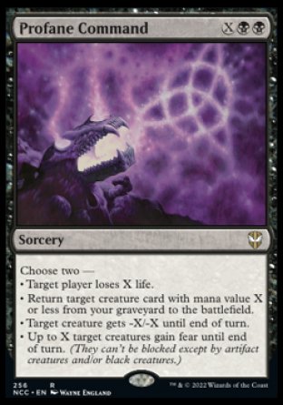 (256) Magic The Gathering Commander: Streets of New Capenna Single: Profane Command  Rare