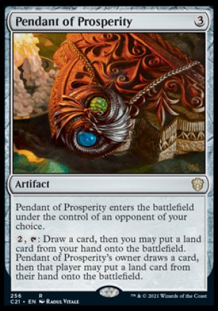 (256) Magic The Gathering Commander: Strixhaven Single: Pendant of Prosperity  Rare
