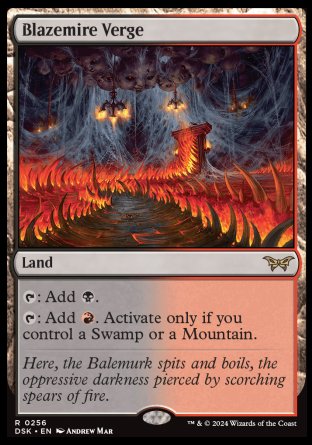 (256) Magic The Gathering Duskmourn: House of Horror Single: Blazemire Verge  Rare