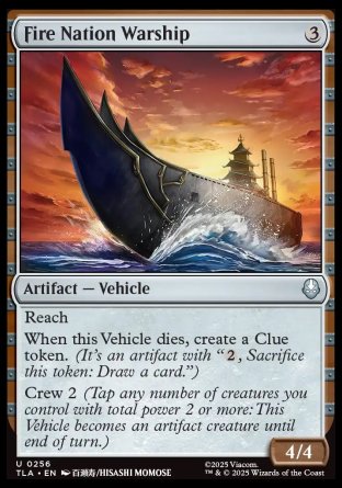 (256) Magic The Gathering Magic: The Gathering | Avatar: The Last Airbender Single: Fire Nation Warship Holo Uncommon