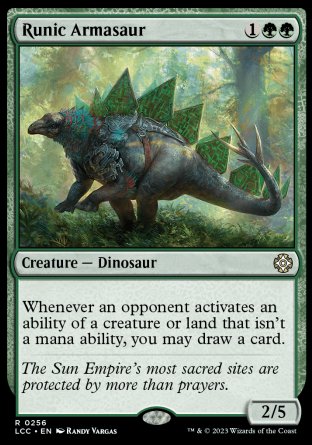 (256) Magic The Gathering Commander: The Lost Caverns of Ixalan Single: Runic Armasaur  Rare