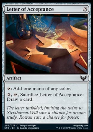 (256) Magic The Gathering Strixhaven: School of Mages Single: Letter of Acceptance Holo Common