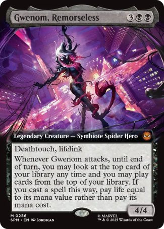 (256) Magic The Gathering Magic: The Gathering | Marvel's Spider-Man: Extras Single: Gwenom, Remorseless  Mythic