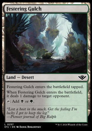 (257) Magic The Gathering Outlaws of Thunder Junction Single: Festering Gulch  Land