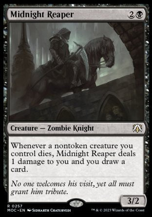 (257) Magic The Gathering Commander: March of the Machine Single: Midnight Reaper  Rare