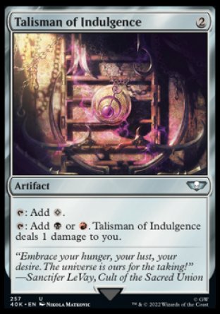 (257) Magic The Gathering Universes Beyond: Warhammer 40000 Single: Talisman of Indulgence Holo Uncommon