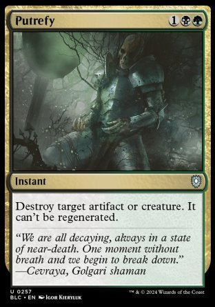 (257) Magic The Gathering Commander: Bloomburrow Single: Putrefy  Uncommon