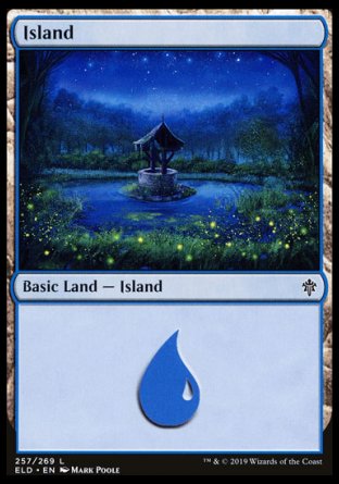 (257/269) Magic The Gathering Throne of Eldraine Single: Island (V.4) Holo Land