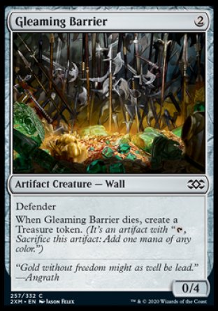(257/332) Magic The Gathering Double Masters Single: Gleaming Barrier Holo Common