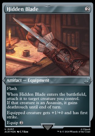 (257) Magic The Gathering Universes Beyond: Assassin's Creed: Extras Single: Hidden Blade  Holo Uncommon