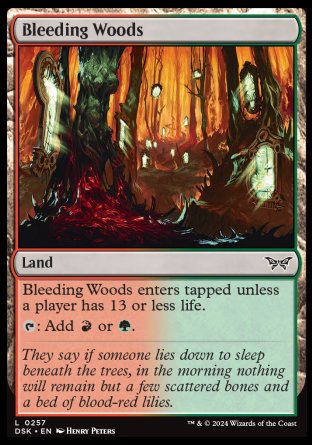 (257) Magic The Gathering Duskmourn: House of Horror Single: Bleeding Woods Holo Common