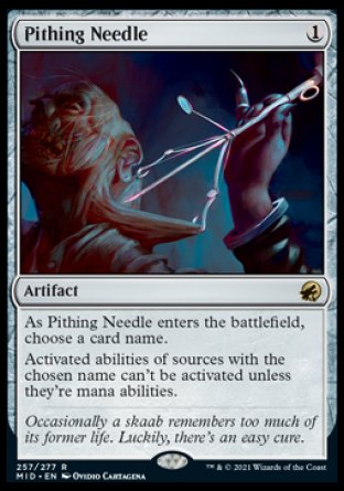 (257) Magic The Gathering Innistrad: Midnight Hunt Single: Pithing Needle  Rare