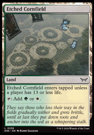 (258) Magic The Gathering Duskmourn: House of Horror Single: Etched Cornfield Holo Common