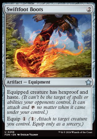(258) Magic The Gathering Magic: The Gathering Foundations Single: Swiftfoot Boots Holo Uncommon