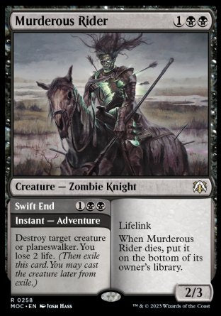 (258) Magic The Gathering Commander: March of the Machine Single: Murderous Rider // Swift End  Rare