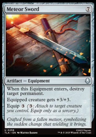(258) Magic The Gathering Magic: The Gathering | Avatar: The Last Airbender Single: Meteor Sword  Uncommon